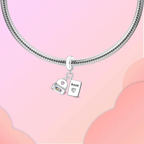 Vista 2 de Abalorio de plata de ley 925 para madre, hija, abuela, para familia, amor, madre, hija, abuela, para pulseras, collares, dijes, abalorios, joyería