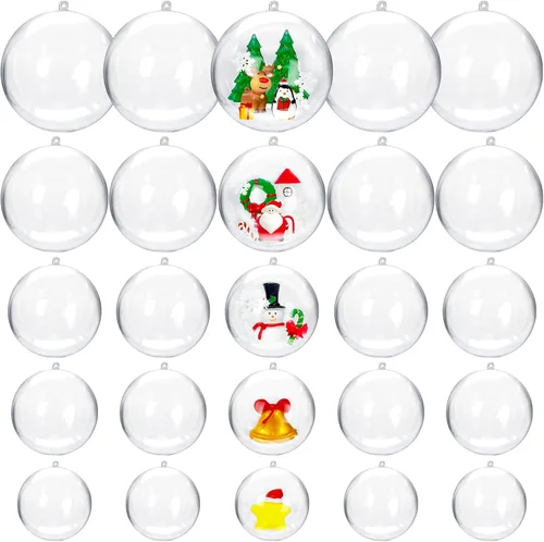 Vista 9 de 4 bolas de acrílico grandes de Navidad rellenables de 6.3 pulgadas