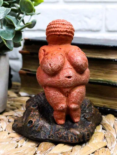 Vista 9 de Ebros Madre Diosa Venus de Willendorf Reproducción del Paleolítico Edad de Piedra Período Artefacto Réplica Estatuilla por Oberon Zell Museo