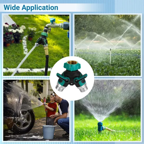 Vista 6 de Homaisson Divisor de manguera de jardín de 2 vías, conector Y de grifo de agua de 3/4 pulgadas con 3 arandelas a prueba de fugas, divisor