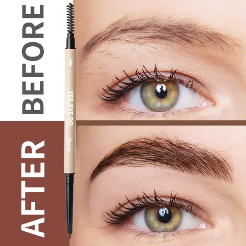 Vista 3 de Auburn - Lápiz de cejas rojo automático con cepillo para cabello rojo, lápiz de cejas rojizo ultra delgado para laminación de cejas, resistente al