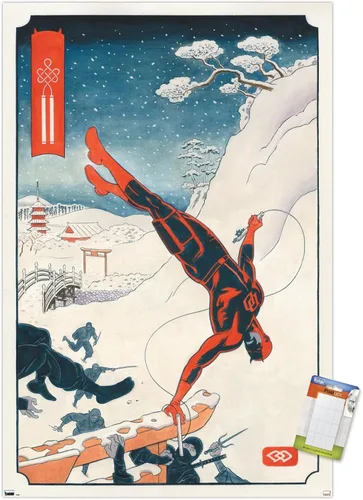 Vista 12 de Trends International Marvel Comics Daredevil - Póster de pared ninja, 22.4 pulgadas de largo x 14.7 pulgadas, versión enmarcada en madera de granero