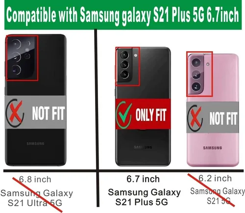 Vista 2 de Funda transparente para Samsung Galaxy S21 Plus (S30 Plus) 5G, funda protectora de TPU flexible a prueba de golpes, protección contra caídas