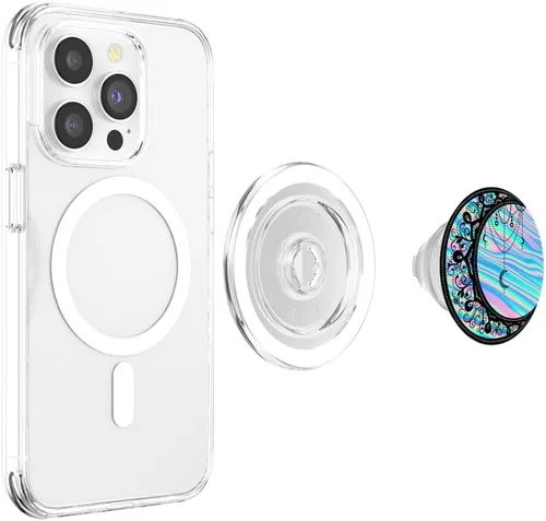 Vista 3 de Astrología Pagana Wicca Bruja Regalo Atrapasueños Cristales Luna PopSockets MagSafe PopGrip para iPhone