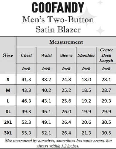 Vista 6 de COOFANDY Chaqueta de satén brillante con dos botones para hombre, chaqueta de esmoquin sedosa, para boda, baile de graduación, cena