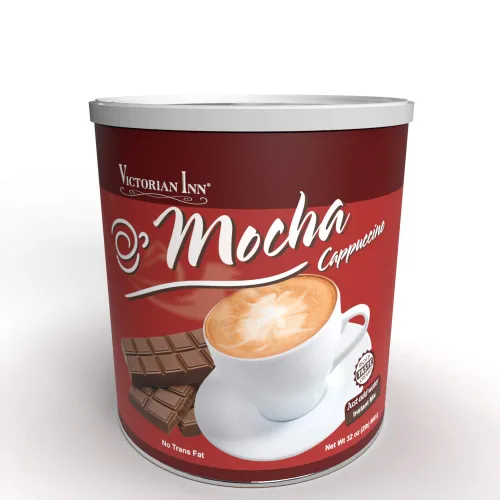 Vista 2 de Victorian Inn Cappuccino instantáneo - Sabor moca - Mezcla de café rica y aterciopelada - Perfecto para caliente, frío o mezclado - Ideal como crema