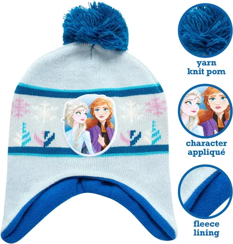 Vista 2 de Disney - Gorro de invierno para niñas y 2 pares de guantes o manoplas (edad 2-7)
