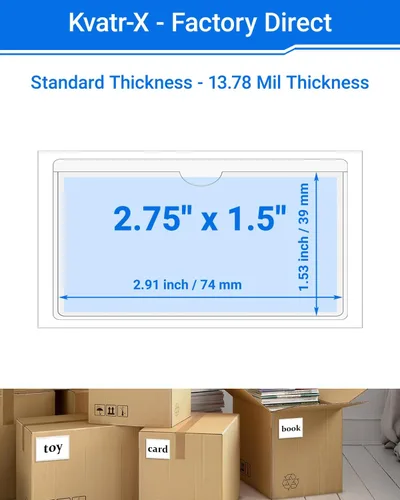 Vista 152 de 30 PCS Clear Self Adhesive Plastic Label Pockets, Top Loading Business & Library Index Card Holders, Peel and Stick Sleeves for Storage Bins, Totes