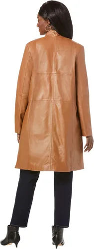 Vista 3 de Jessica London Chaqueta de cuero con vuelo para mujer talla grande