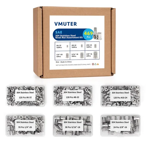 Vista 13 de 30 piezas tuercas de remache 3/8"-16, inserto roscado Nutsert de cabeza plana de acero inoxidable 304