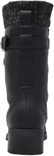 Vista 7 de DREAM PAIRS Botas militares de invierno con cordones de media pantorrilla para mujer
