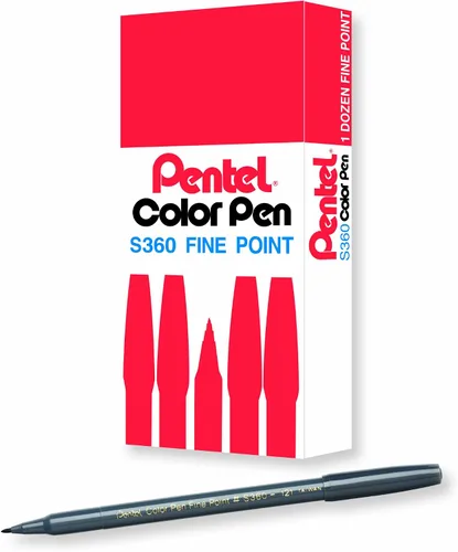 Vista 30 de Pentel Arts - Bolígrafo de color, beige, caja de 12 unidades (S360-124)