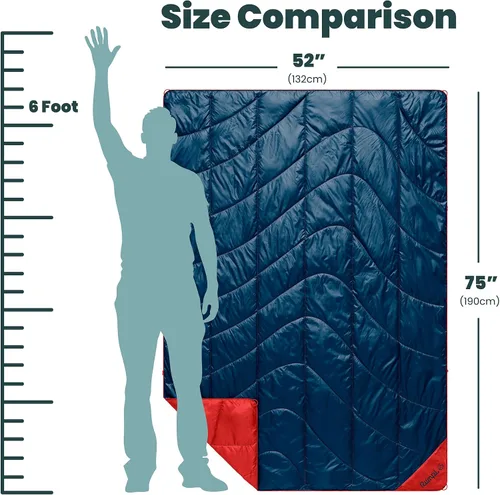 Vista 7 de Rumpl Backcountry Puffy Blanket - Llevando comodidad a lugares incómodos, aislamiento de poliéster 100% reciclado, ligera, empacable, resistente al