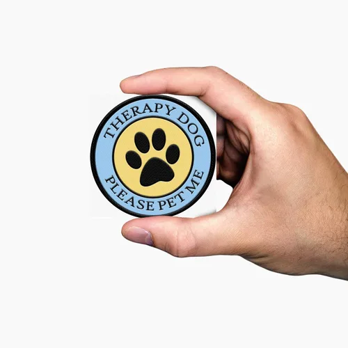 Vista 9 de Therapy Dog - Parche cosido con estampado de patas, para terapia de perro o arnés