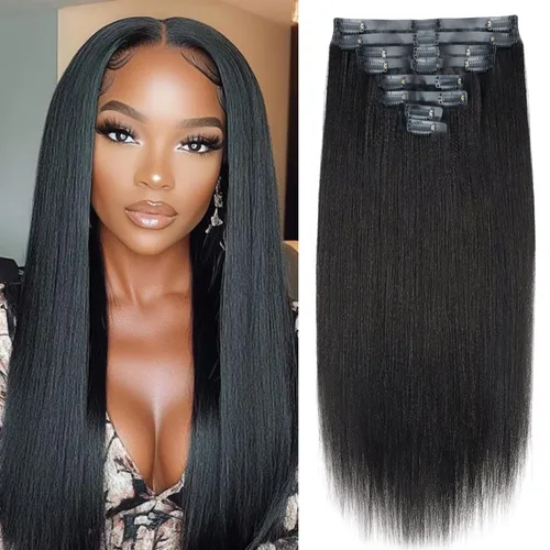 Vista 28 de Extensiones de cabello humano real rizado con clip, 4/27/4, ombré, rizado con clip, para mujer, 3C y 4A (12 pulgadas, #4/27/4)