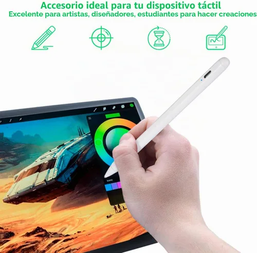 Vista 2 de Lápiz óptico electrónico para iPad de 5ª generación de 9.7 pulgadas 2017, lápiz capacitivo activo recargable tipo C, compatible con Apple iPad de 5ª