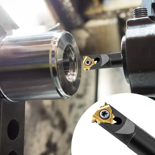 Vista 7 de Herramientas de corte de torno de metal – 1/2" y 5/8" soporte para herramientas de roscado barras de mandrinar con 10 piezas de insertos de carburo