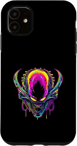Vista 8 de iPhone 16 Retro Funny streetwear Synthwave 80s 90s spacezilla alien Case