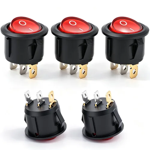 Vista 23 de TWTADE / 4 unids interruptor basculante momentáneo cuadrado (ON) - Apagado (ON) SPDT 3 Pin 3 posiciones 6A 250VAC/10A 125VAC Mini coche auto barco