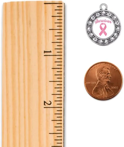 Vista 545 de Inspired Silver - Adorno de cromosoma 21 con dije de círculo de plata con joyas de circonita cúbica