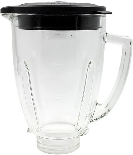 Vista 2 de Anbige Piezas de repuesto Frasco de vidrio de 6 tazas con cuchilla, junta, base, tapa, compatible con licuadoras Oster