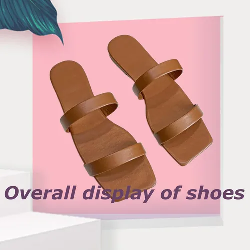 Vista 2 de Sandalias planas para mujer, sandalias de verano, sandalias casuales cómodas, sandalias grandes para mujer, sandalias de moda, pantuflas de gran
