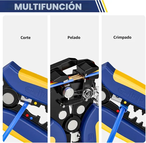 Vista 2 de haisstronica Kit de pelacables de 201 piezas, herramienta automática de pelacables para cables AWG 24-10 con terminales aislados, pelacables