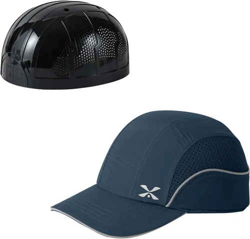 Vista 7 de TIHEEN Gorra de seguridad unisex, estilo gorra de béisbol con rayas reflectantes, ligera y transpirable, gorra de protección para la cabeza