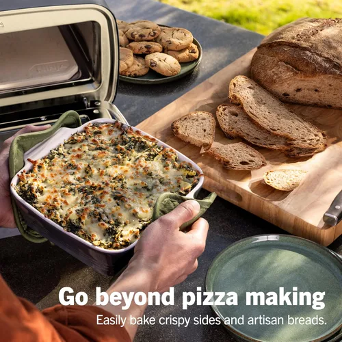 Vista 8 de Ninja Artisan MO201BL1 - Horno de pizza para exteriores, 12 pulgadas, pizza de 3 minutos, napolitano, corteza fina, New York Chicago, personalizado