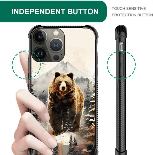 Vista 152 de Funda compatible con iPhone 15, diseño de elefantes africanos, diseño increíble a prueba de golpes, antiarañazos, carcasa trasera de policarbonato
