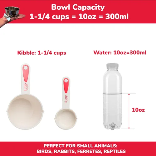 Vista 2 de Cazuela para alimentar pájaros, de acero inoxidable, 10 onzas, S, Negro