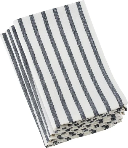Vista 6 de Saro Lifestyle Servilleta de mesa de algodón con diseño a rayas (juego de 4), 20 pulgadas, lima