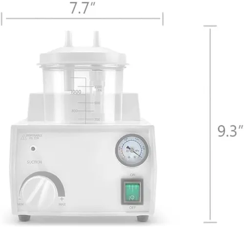 Vista 4 de Máquina portátil de succión veterinaria de 1000ml para uso doméstico 110V