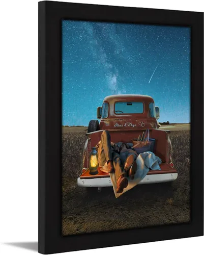 Vista 10 de Personal-Prints Stargazers - Arte romántico personalizado para pared, personalizado con tus nombres en el clásico Chevy 1954, aniversario, boda