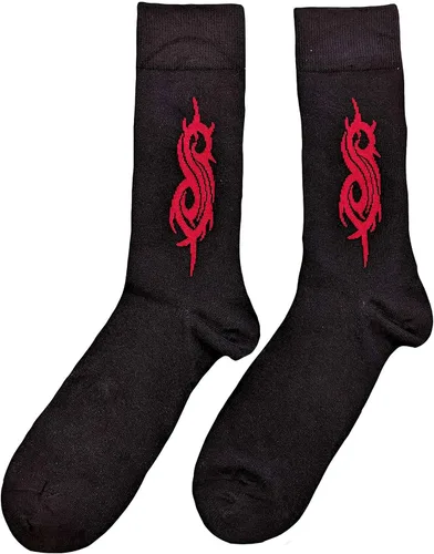 Vista 2 de Slipknot Calcetines unisex con logotipo tribal rojo talla US 10-13