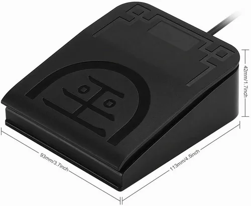Vista 2 de iKKEGOL Pedal de pie USB mejorado con interruptor óptico de un solo control de tecla programable para teclado de computadora y ratón de juego HID
