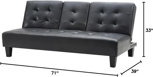 Vista 3 de Glory Furniture Sofá cama de piel sintética Richie en color negro