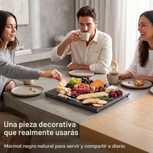 Vista 9 de Flexzion Tabla de cortar de mármol para cocina, losa de piedra de 11.4 x Negro
