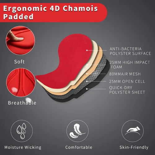 Vista 2 de CGLRybO Pantalones cortos de ciclismo para hombre, acolchados en 4D, pantalones cortos de ciclismo de montaña, transpirables y de excelente ajuste