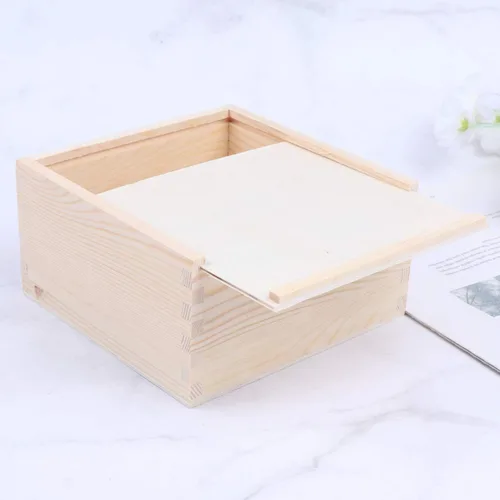 Vista 3 de Kisangel Caja de regalo de madera con tapa deslizante Caja