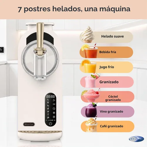 Vista 2 de Whynter 7-en-1 Soft Serve Ice Cream Slushy Machine, 1.6 Qt, Compresor