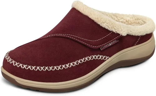 Vista 7 de Orthofeet Pantuflas ortopédicas Charlotte con forro de piel sintética para mujer Negro
