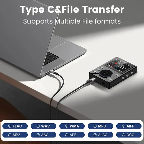 Vista 2 de LICAEVEY Reproductor de MP3 de alta fidelidad Bluetooth 5.4, reproductor de música portátil sin pérdidas con reproducción de 20 horas