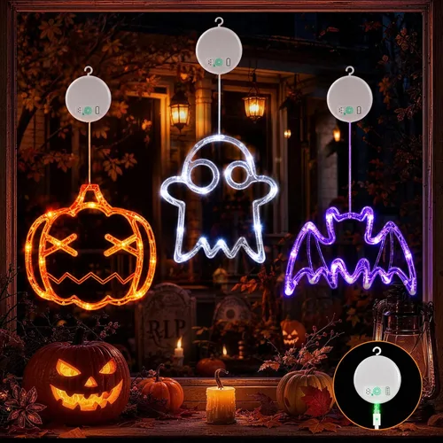Vista 10 de LOLStar Acorn Maple Leaves Pumpkin Thanksgiving Lights, 3 Pack Rechargeable