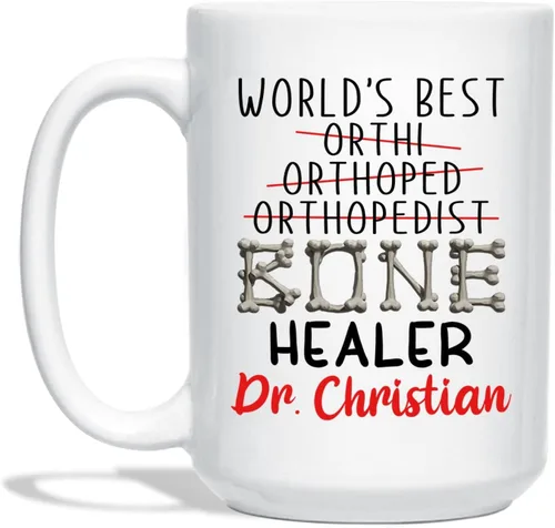 Vista 16 de Taza de café con nombre personalizada para hombres, mujeres, cirujano médico, taza de café blanca personalizada para cirujano ortopédico, taza