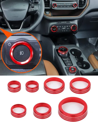 Vista 13 de Savadicar CKT01 Billet - Juegos de molduras de perillas de control de aluminio billet, faros/4WD/HVAC, biseles de anillos de perillas de control