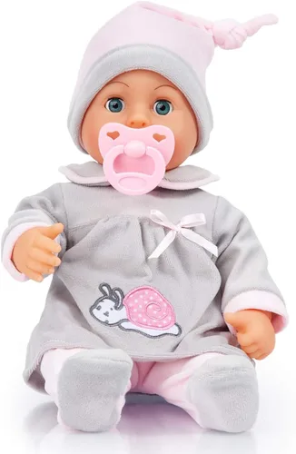 Vista 2 de Bayer: Muñeca de bebé de 15 pulgadas "First Words" en gris, con 24 sonidos y accesorios