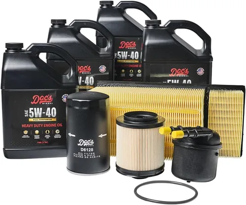 Vista 7 de Doc's Diesel Kit de mantenimiento de aceite sintético completo 10W-30 + filtro DFD4615+D6128+DPA6109+DOCS10W30-3 Compatible con Ford 6.7L