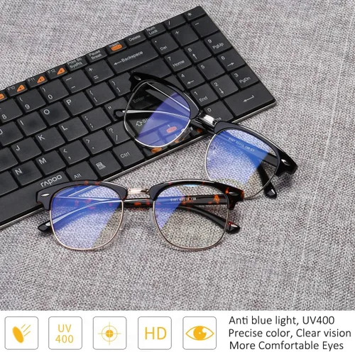 Vista 4 de Stamen Gafas de luz azul para mujeres y hombres, computadora/juegos/TV/teléfonos, lentes bloqueadores azules, antifatiga ocular y deslumbramiento UV