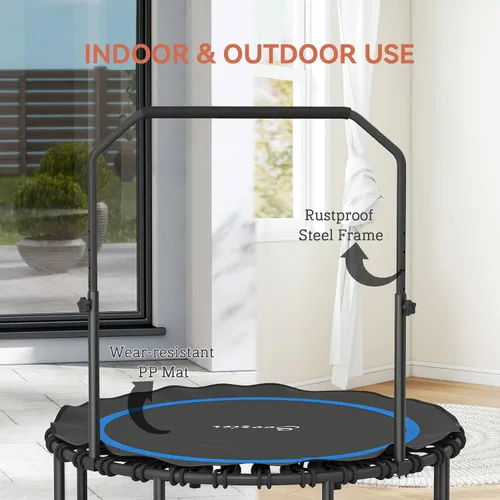 Vista 6 de Trampolín de fitness plegable de 40/48 pulgadas, mango de espuma ajustable, rebote silencioso y estable para gimnasio en casa, niños y adultos